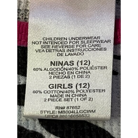 Monster High Thermal Base Layer Girls 12 Used 2 Piece Cotton Blend Fall Winter - Picture 6 of 16